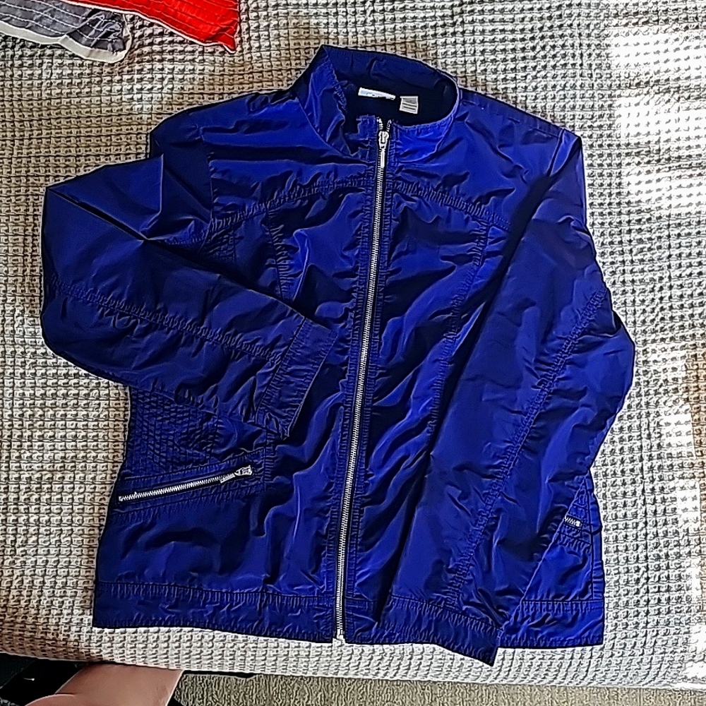 Zenergy by Chico's Blue windbreaker/rain jacket